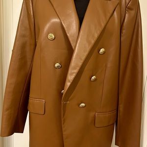 ZARA Faux Leather Blazer